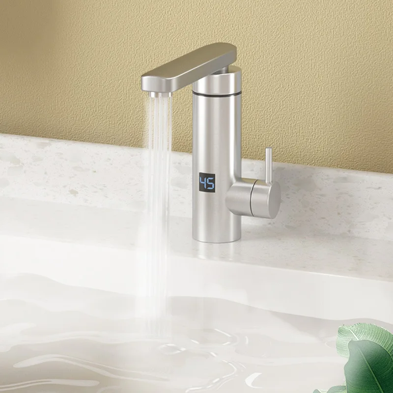 Bateria kuchenna z natychmiastowym podgrzewaniem wody, trzy sekundy do gorącej wody, dwufunkcyjna, ciepła i zimna woda, natychmiastowa, ze stali nierdzewnej, elektryczna.