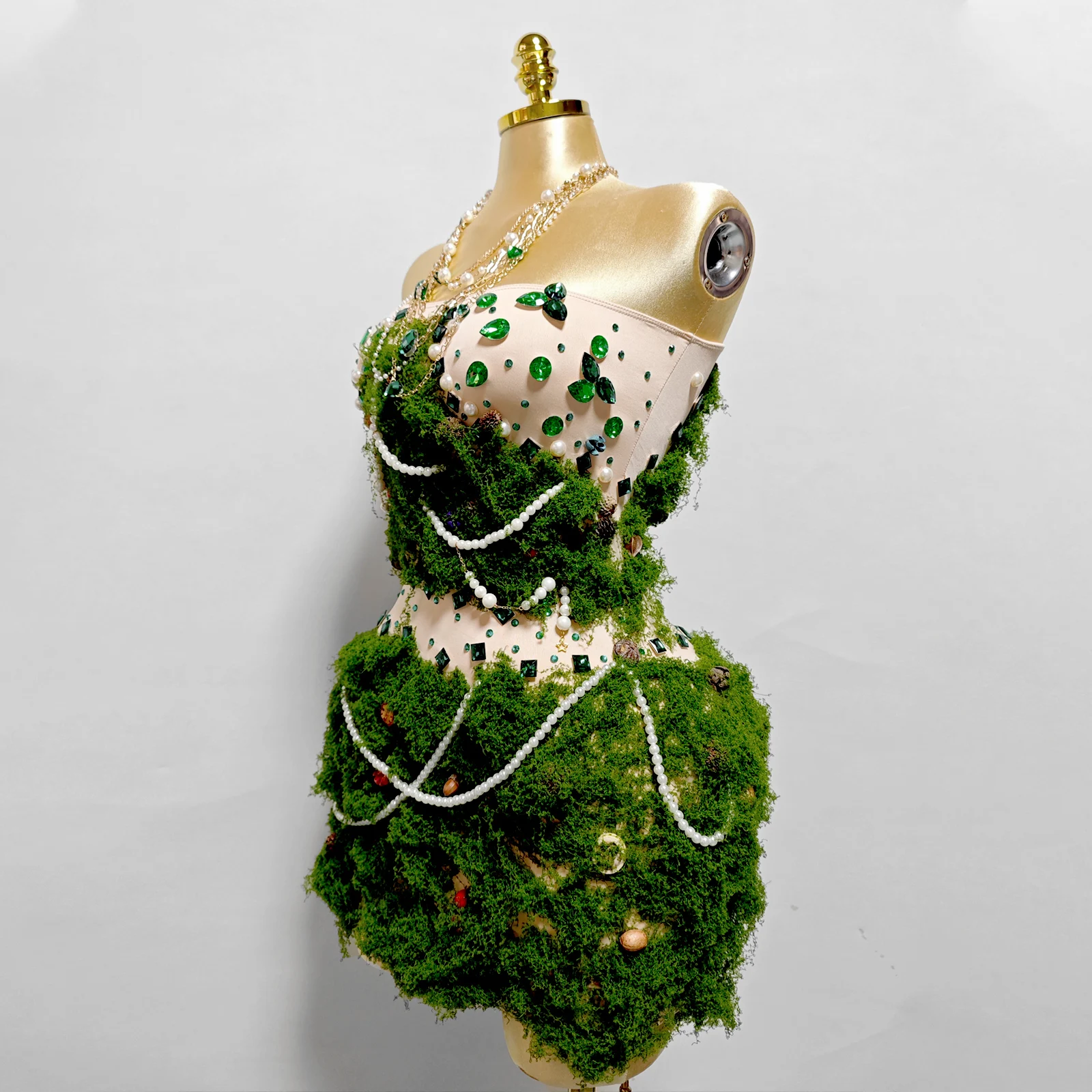 فستان نسائي مثير ومبتكر لؤلؤي أنيق لحفلات أعياد الميلاد فستان موس فستان الرقص لمرحلة الأداء والاحتفال