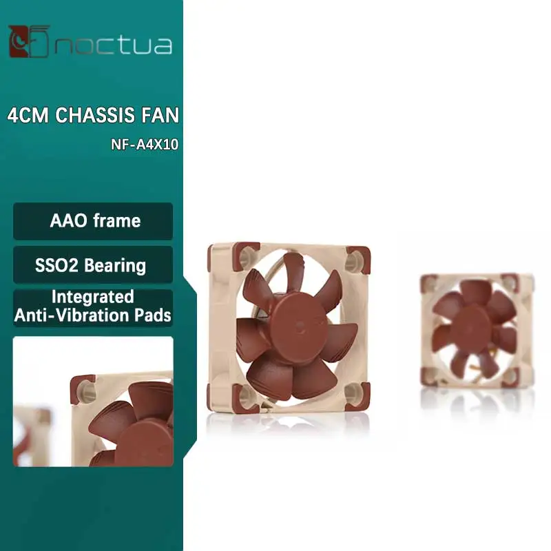 Noctua NF-A4x10 PWM 3pin/4pin 12V/5V Case Fan 40x40x10mm Thin Fan PWM Intelligent Temperature Control Ultra Small Fan