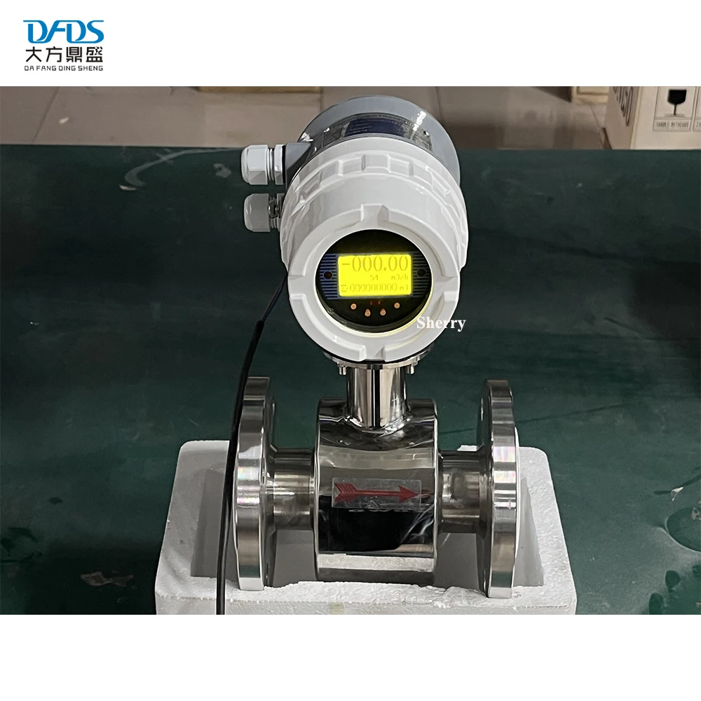 SS304 SS316 Flange Intelligent Online Display Conductive Liquid Electromagnetic Flowmeter with Bluetooth