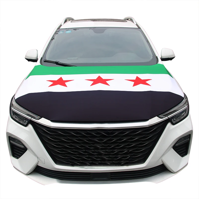 Syria Arab Republic Flag Car Engine Hood Cover National Flag For Vehicle Decoration