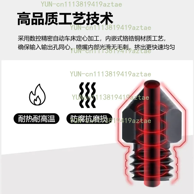 3pcs MK8 Hardened Steel Nozzle  Clone High Flow Nozzle Ender3/CR10 Wear-Resistant and High-Temperature Resistant Nozzle