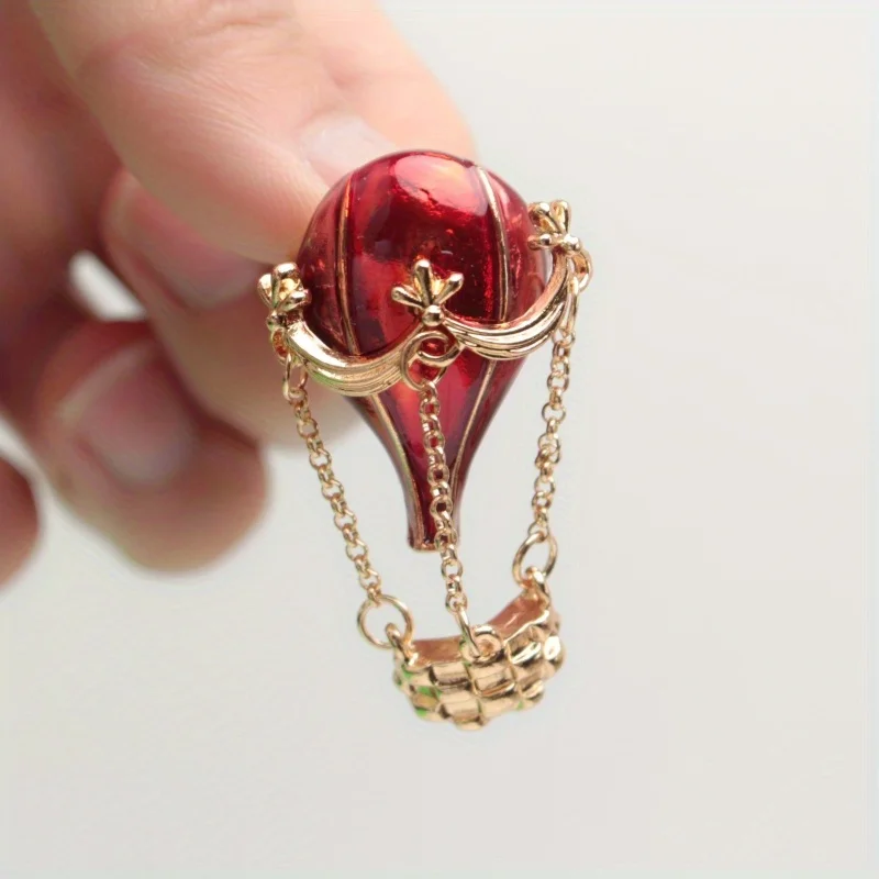 Fashion Ethos Enamel Hot Air Balloon Brooch Rhinestone Fashion Sweater Jewelry Pin Accessories