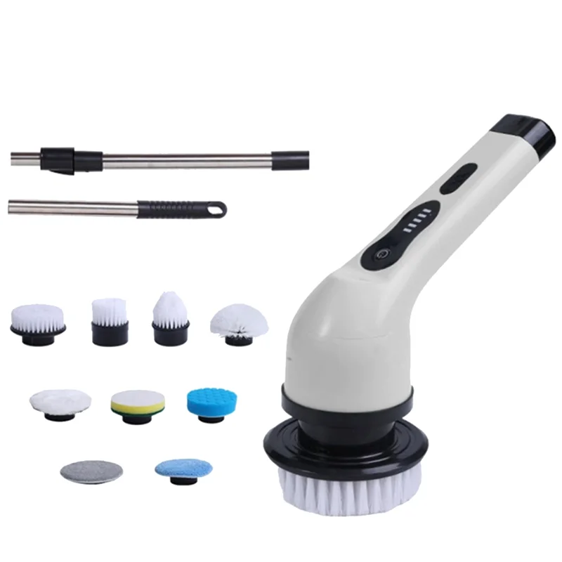 

AT29-Электрический вращающийся скруббер, скруббер для душа с 9 насадками, регулируемой удлинительной ручкой