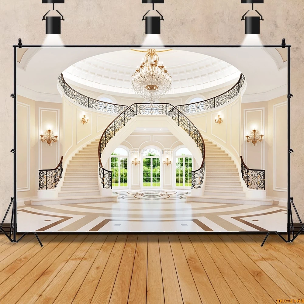 Palace European Style Retro Building Theme Photography Backdrops Props Theater Opera Old Church Photo Studio Background EE-01