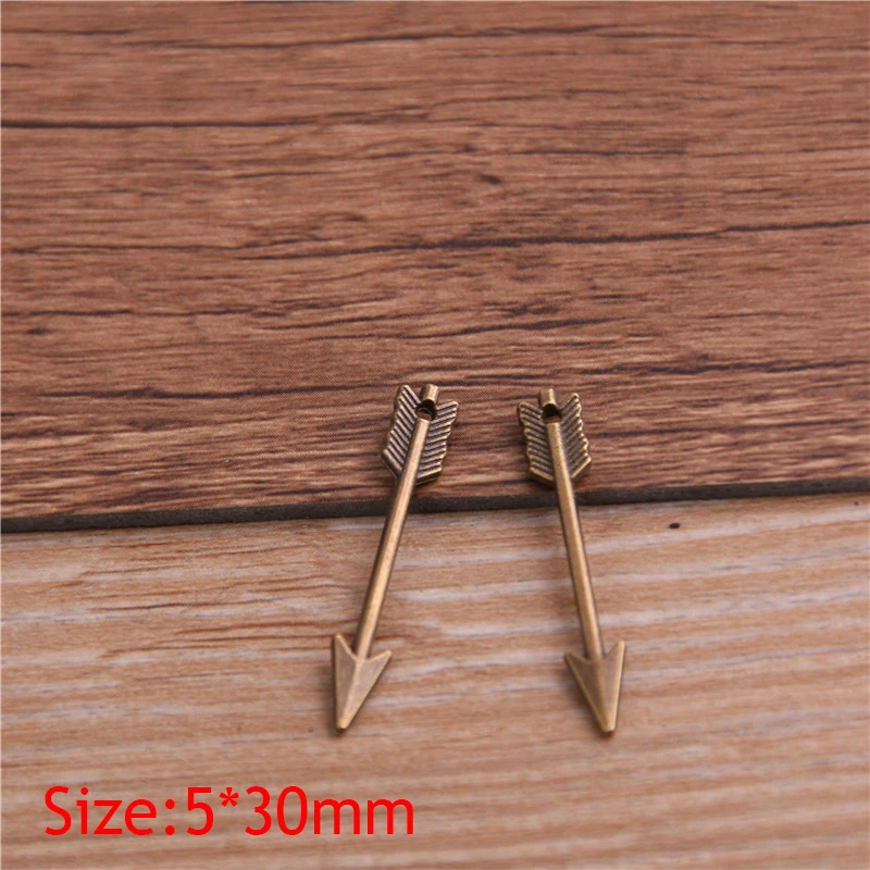 30PCS 5*30mm Metal Alloy Three Color Small Sword Charms Sports Pendants for Jewelry Making DIY Handmade Craft