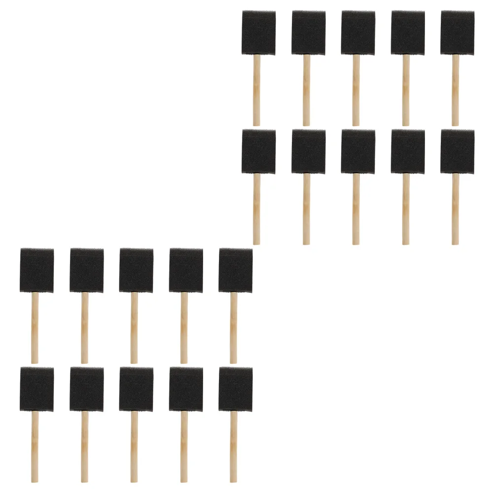 50Pcs Childrens Sponge Painting Brushes for Art Crafts Wooden Handle Easy Control Creative Gift Sponge Brush Paint