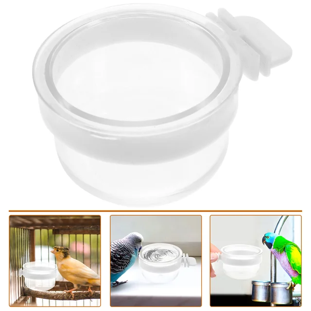 Ciotole Per Uccelli A Forma Di D - 2 Pezzi Bianchi, Con Gancio, Per Gabbie Pappagalli E Uccelli Piccoli - Foto 5