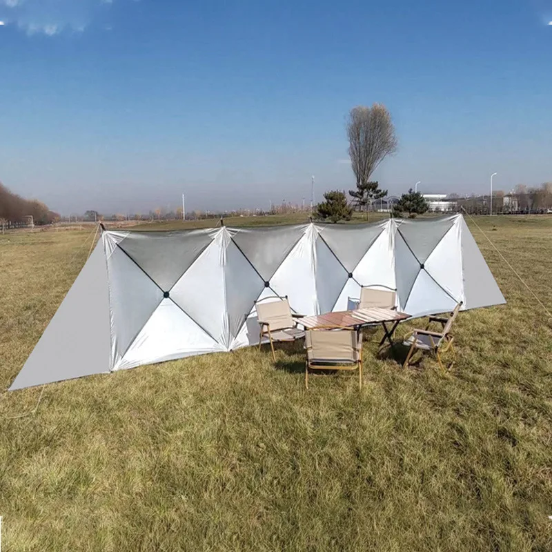 Waterproof inflatable tent camping with gazebo pop up sunshade mesh tarp awning pole one-touch setup shelter outdoor beach view 5