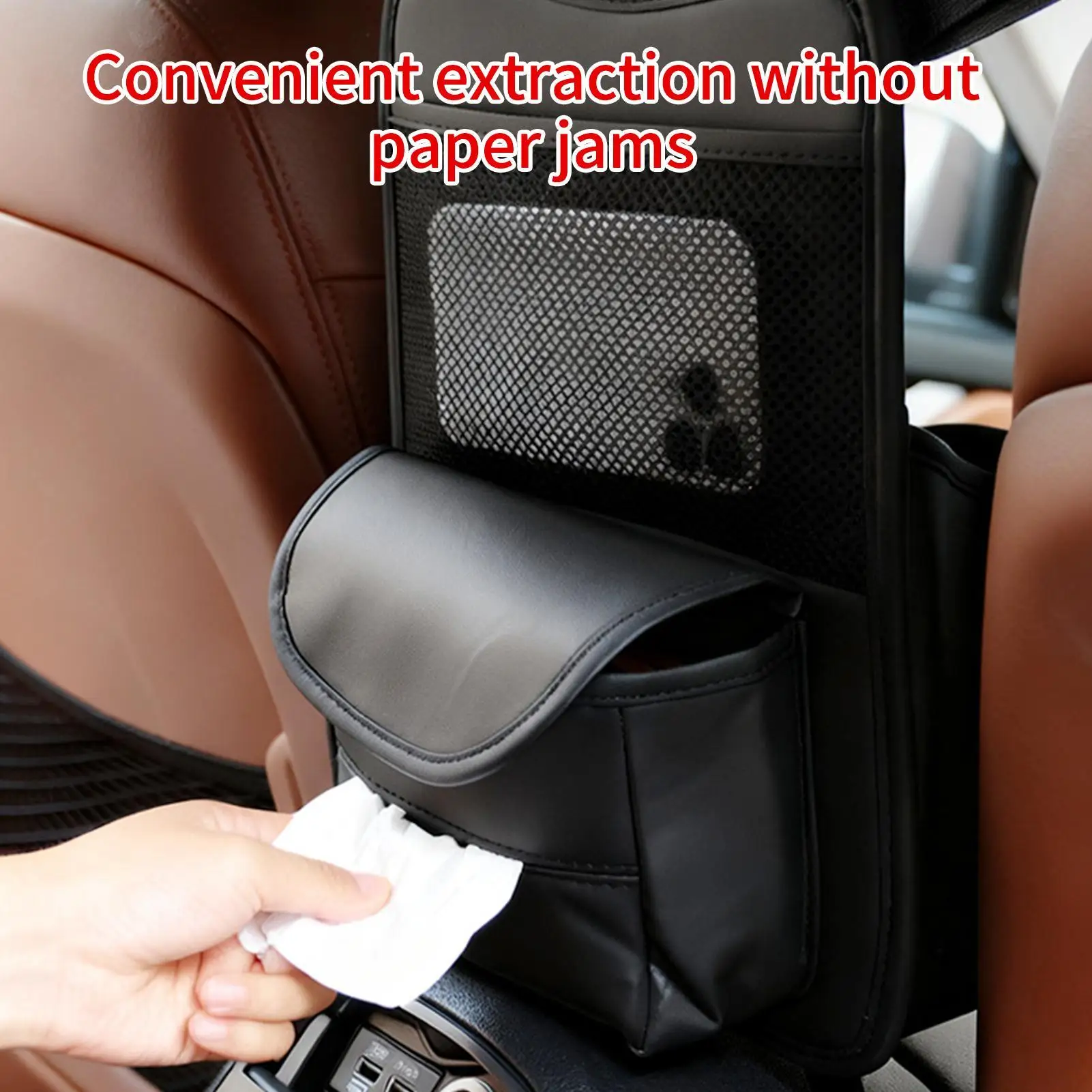 Car Organizer Between Front Seats PU Leather Storage Bag With Compartments Between The Seat Storage Bag For Snack Key Cup Purse