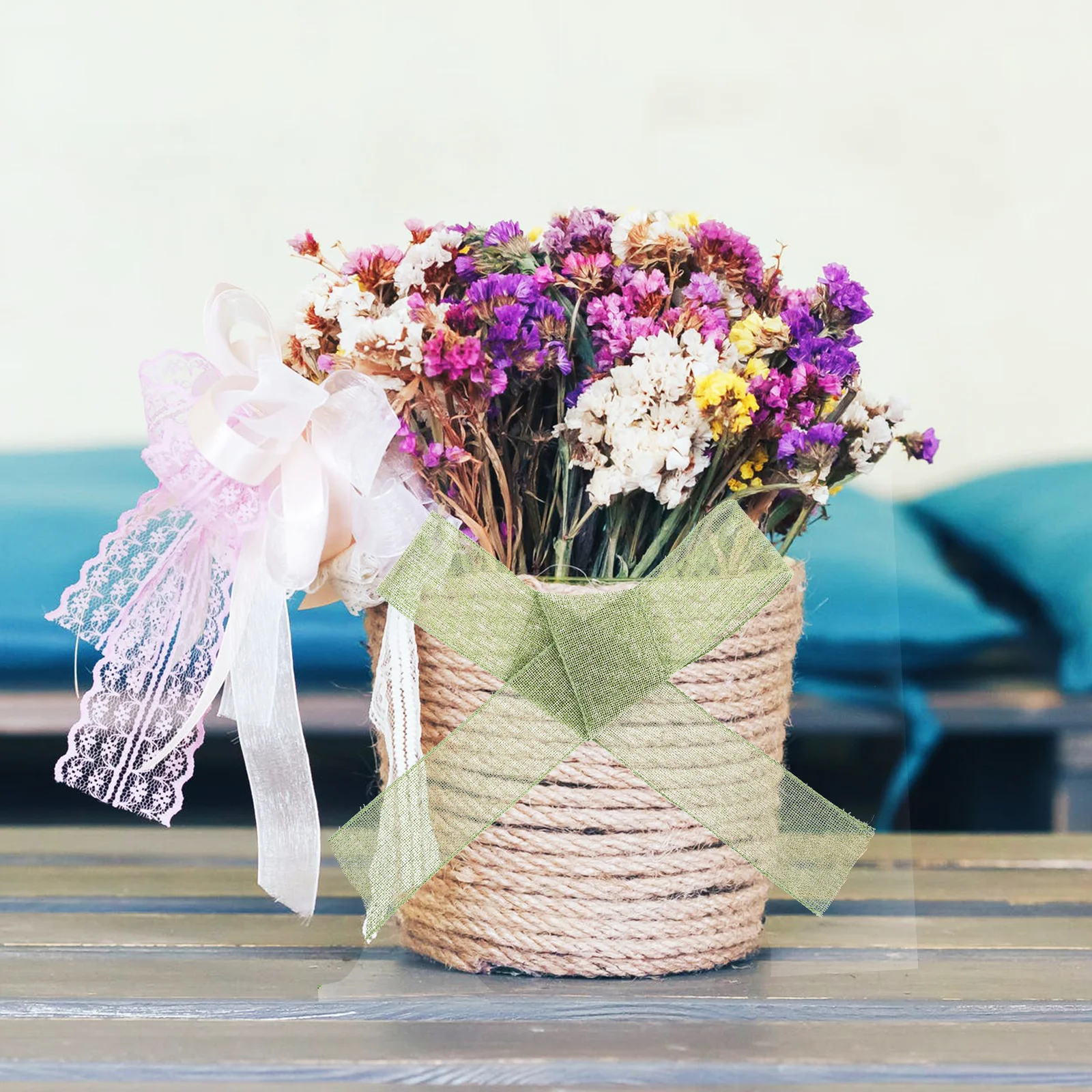 

Imitation Linen Webbing DIY Ribbon for Gift Wrapping Bright Colors Polyester Material Party Decoration Craft Projects Holiday