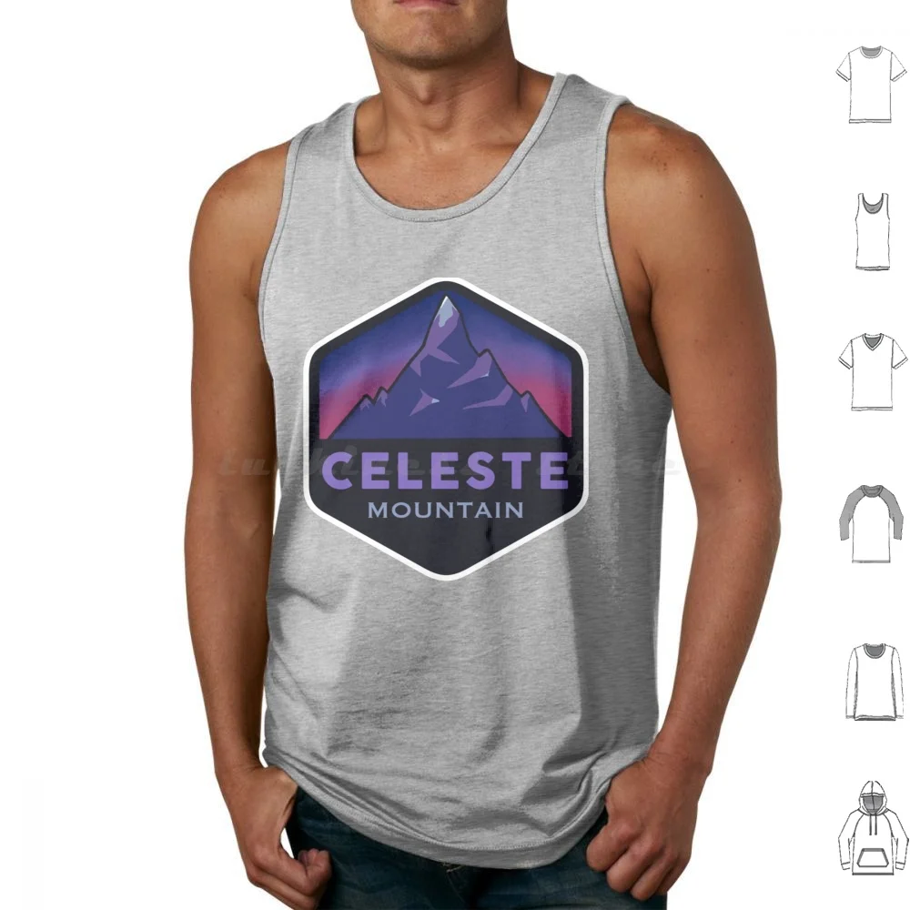 Celeste camisetas sin mangas de algodón estampado Celeste Madeline juego videojuego Strawberry Mountain Indie Platformer lindo interruptor chica