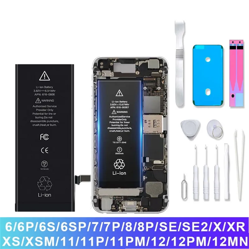 

Top selling 0 Cycles Battery For iPhone 6 6S 7 8 Plus X Phone Replacement Bateria For Apple 11 11pro 11pro max Battery