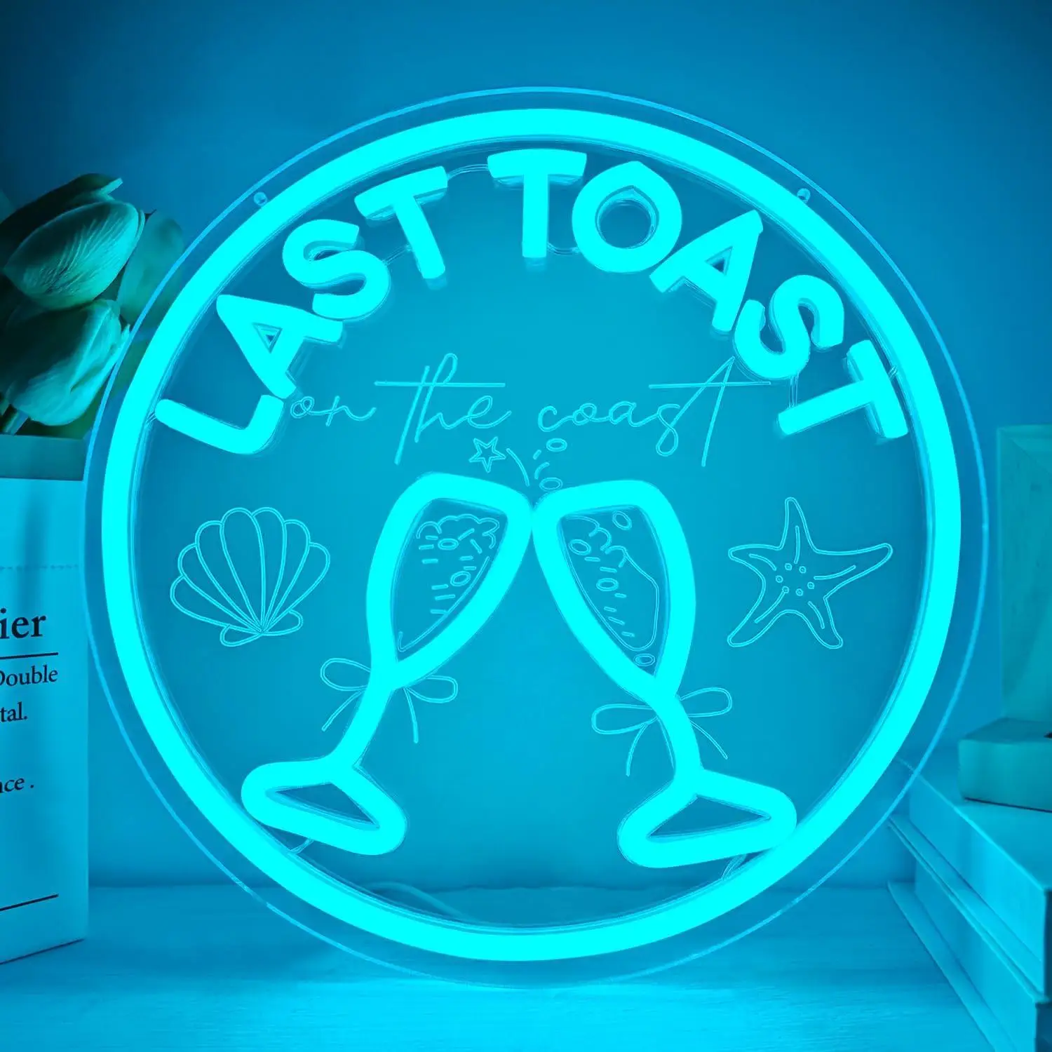 

Неоновые вывески «Last Toast on The Coast» с USB-подсветкой и регулировкой яркости для бара, тики-кафе, спальни, девичника, декорации для комнаты, аксессуары