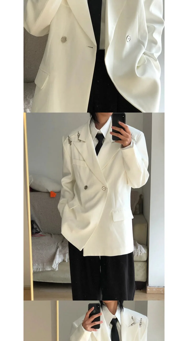 Chaqueta Casual de Metal con Hebilla de Avión para Hombre, Estilo Otoñal, Madura y Ligera, Cleanfit, Ocio, Estilo Occidental,...