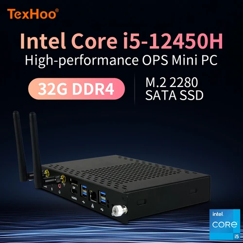 Texhoo-Mini Pc Con Procesador Intel Core I5 12450H, Windows