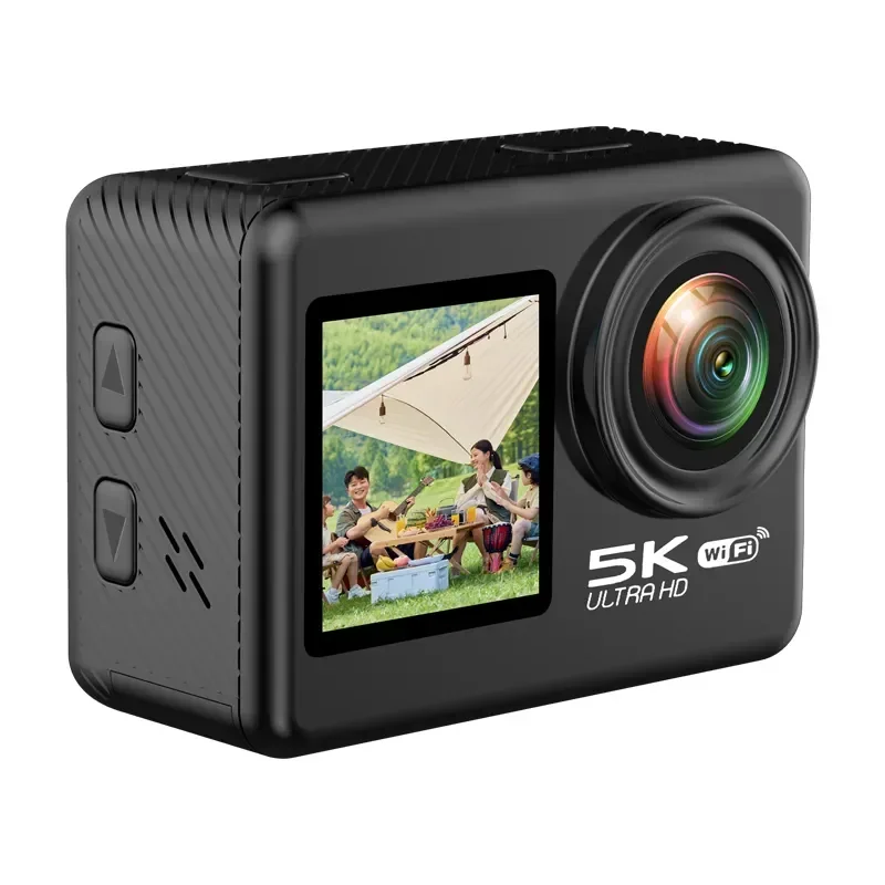 High-end 5k 4K 60fps EIS body waterproof sport action cam era Wifi Dual screen 170 Wide Angle mini action ca mera