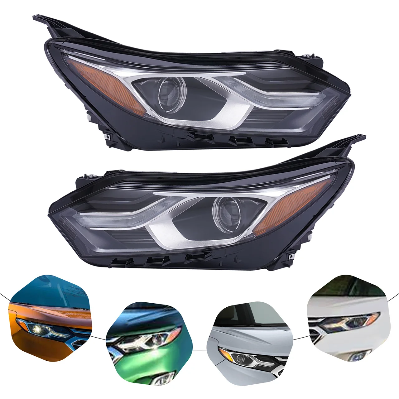 

[Left or Right] Side For 2018 2019 2020 2021 Chevy Equinox HID Xenon Headlights w/ LED DRL Direct Replacement Headlight