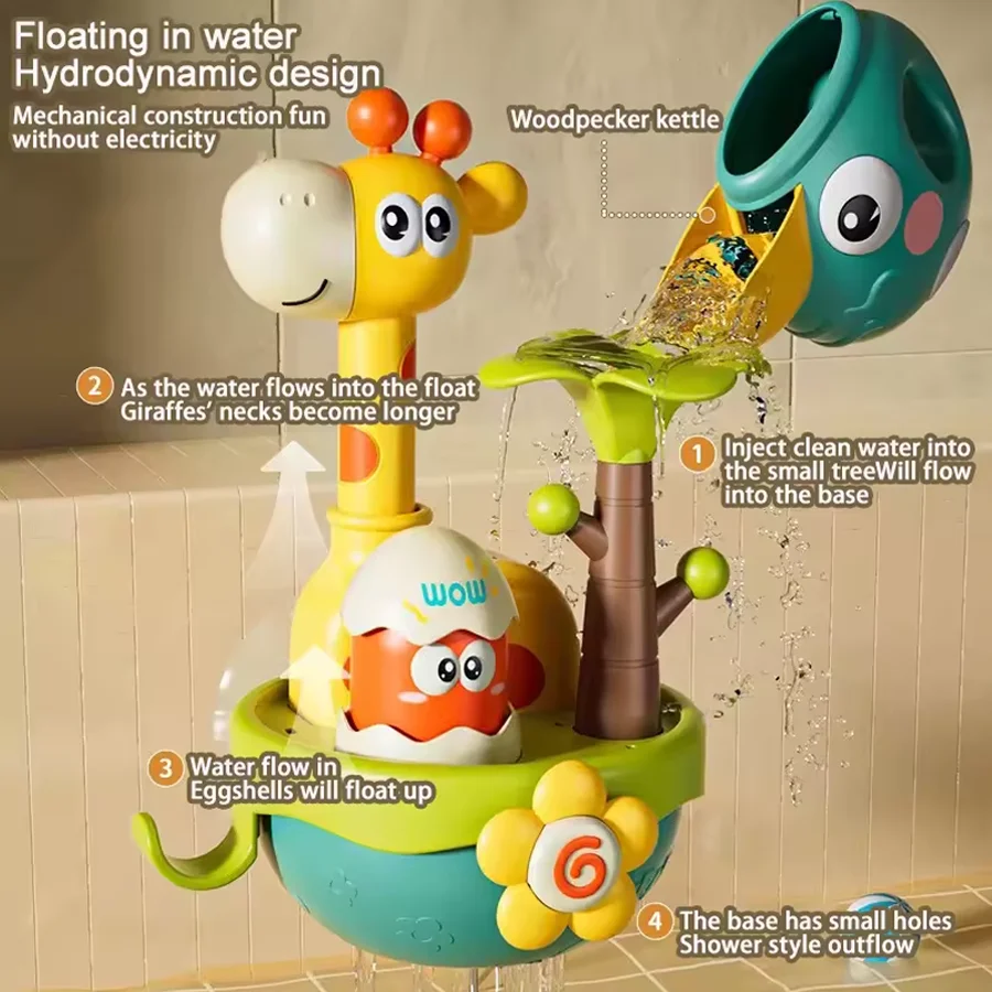 Divertidos juguetes de baño para niños: diseño de riego, floración y caída ascendente