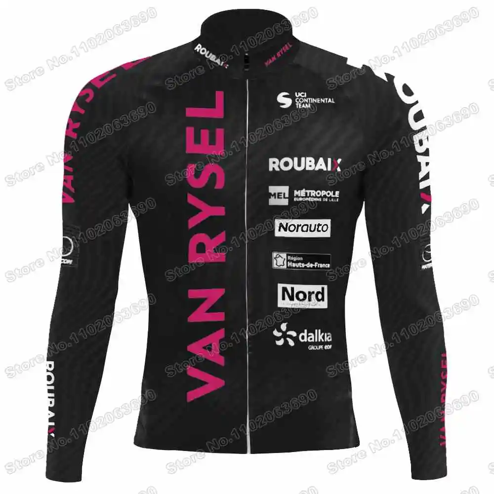 2024 Van Rysel Roubaix Cycling Jersey Set Autumn Winter Black Pink Cycling Clothing Men Road Bike Jacket Suit Bicycle Bib Tights