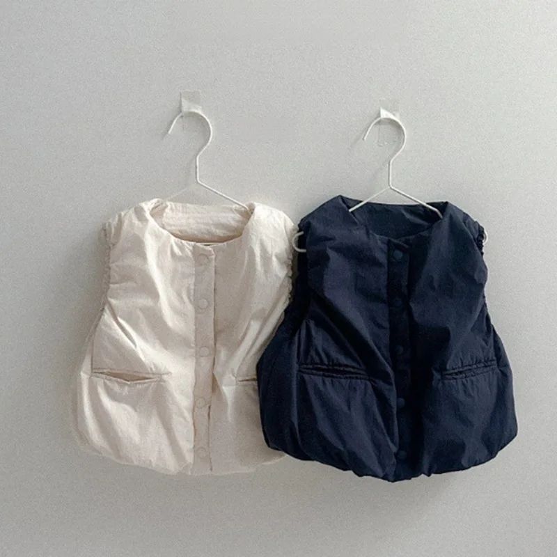 النسخة الكورية للأطفال من سترة الشتاء الموضة 2025 سترة صوفية قطنية خفيفة متعددة الاستخدامات للأولاد والبنات #4