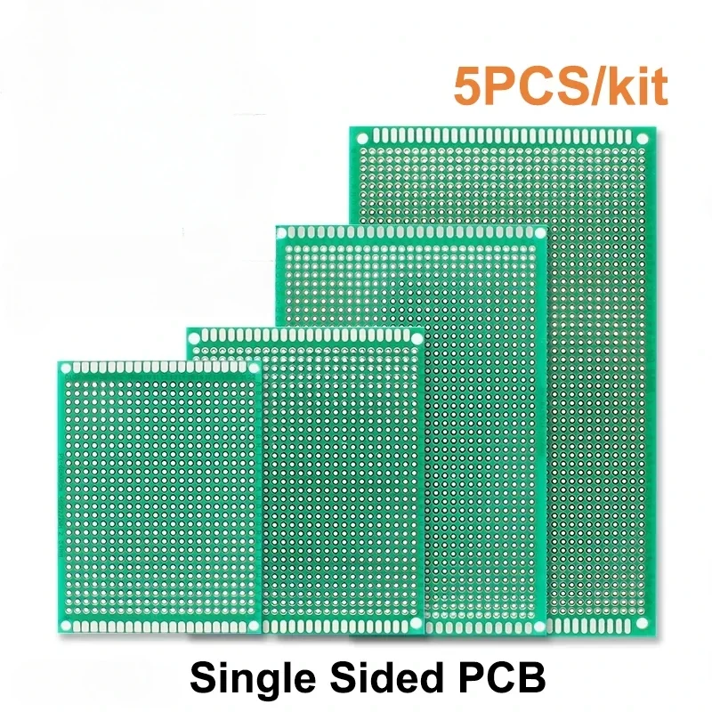 5szt 2x8 3x7 4x6 5x7 6x8 7x9 8x12 9x15 10x15cm Jednostronna płytka prototypowa PCB Płytka drukowana Uniwersalna płytka drukowana DIY Lutowanie