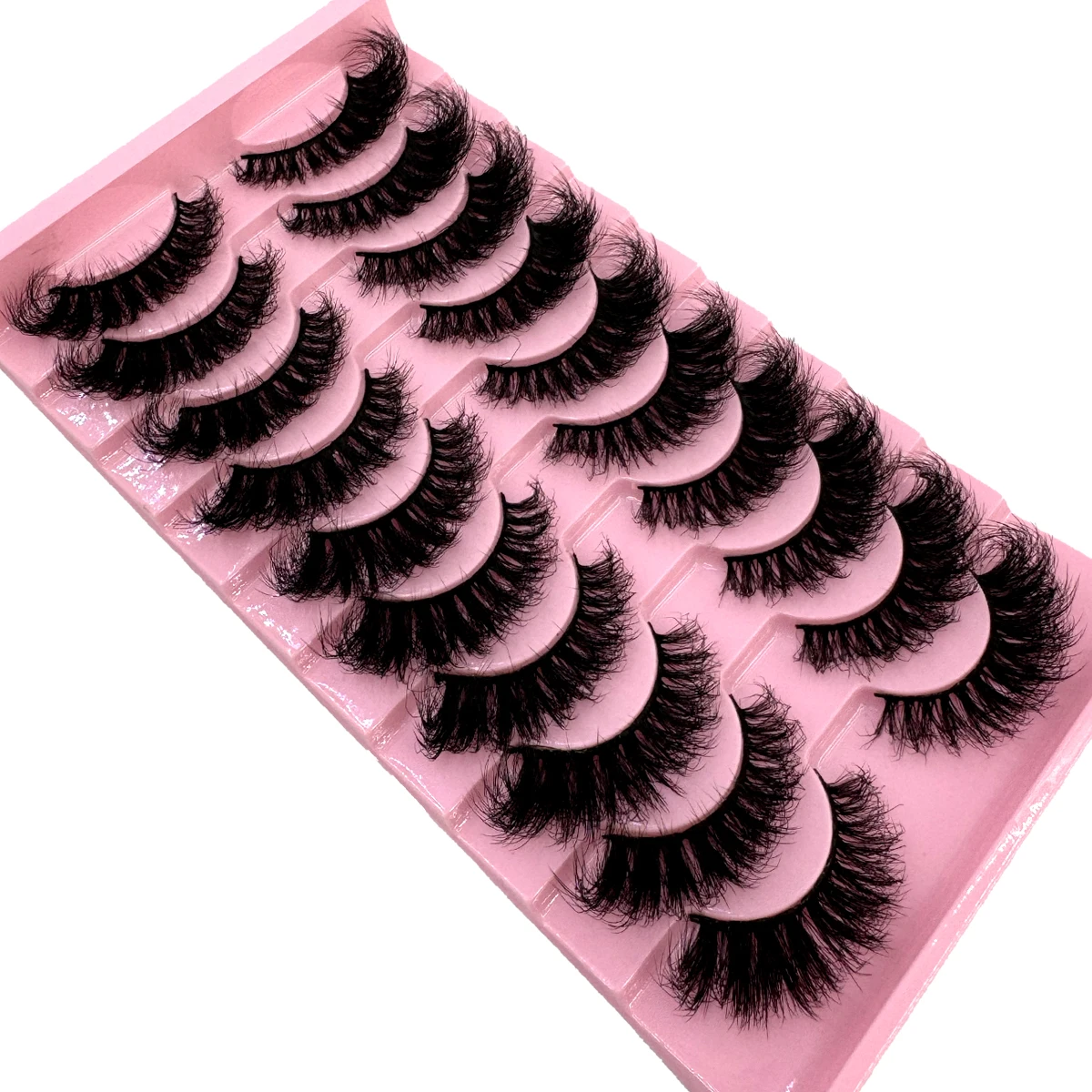 MKYDCG 2025 New10ペア キャットアイラッシュ ふわふわ フェイク ナチュラルミンク ラッシュ 8D ウィスピー ラッシュ パック ドラマチック ロング 厚め ボリューム アイラッシュ