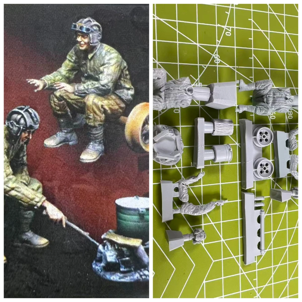 

1: 35 Resin Model Soviet Tank Soldier Resting State Scene Model Toy Unpainted (2 People)