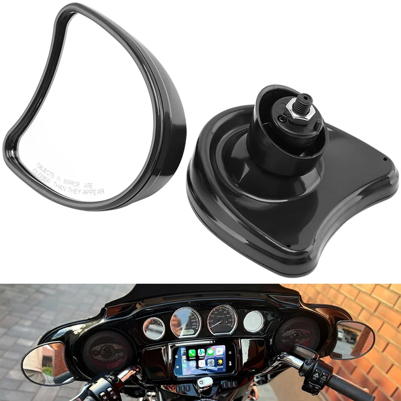 

Motorcycle Black Batwing Fairing Mount Mirrors Side Rear View Rearview Mirror For Harley Touring Electra Street Glide 2014-up