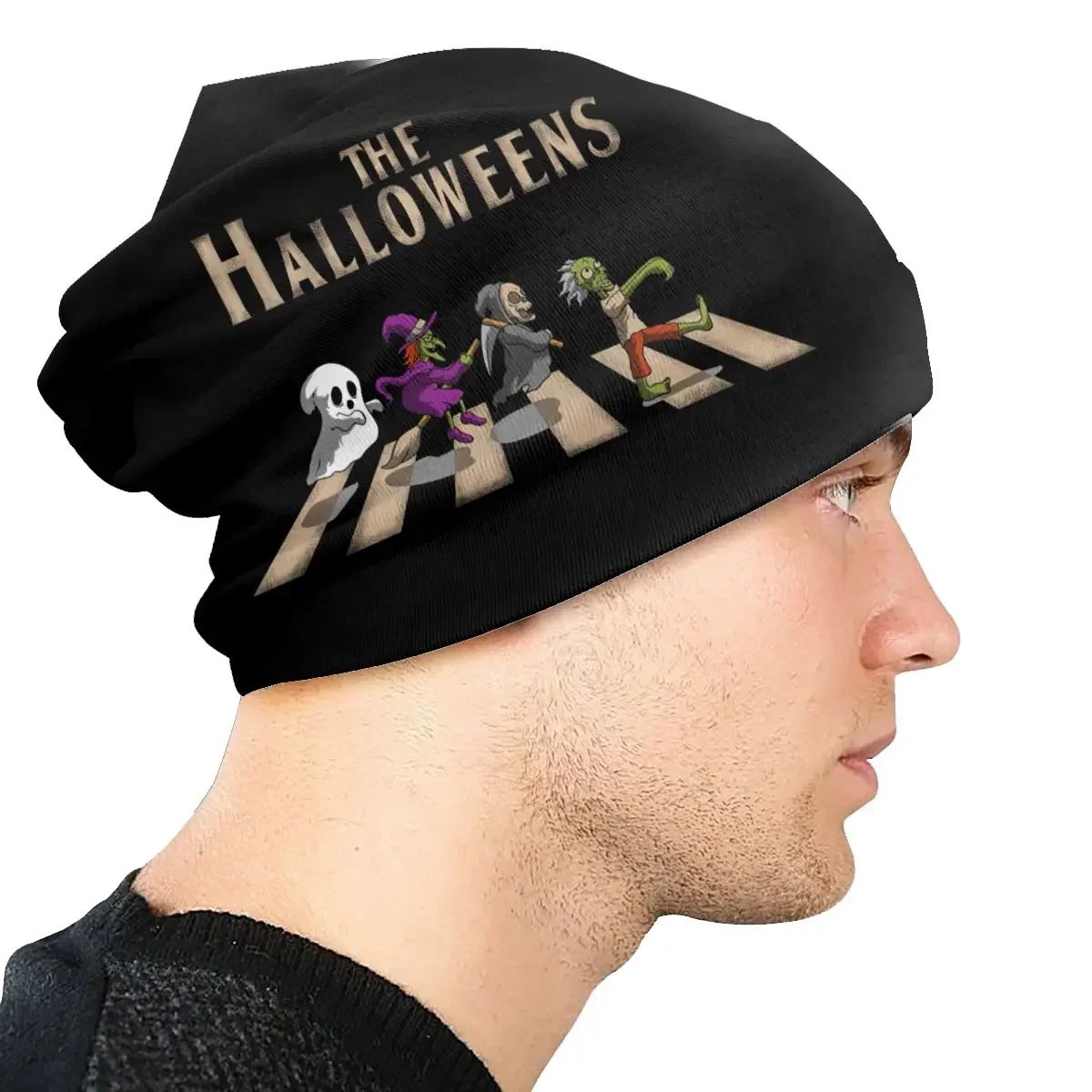 Gorros de película de terror para hombres y mujeres, gorros de punto de doble uso, Calavera fantasma, esquí, Halloween, calle