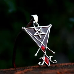 BEIER 2022 New Special Design Stainless Steel Satan Pendant Religious Necklace With Red Zircon For Men Vintage Jewelry Wholesale