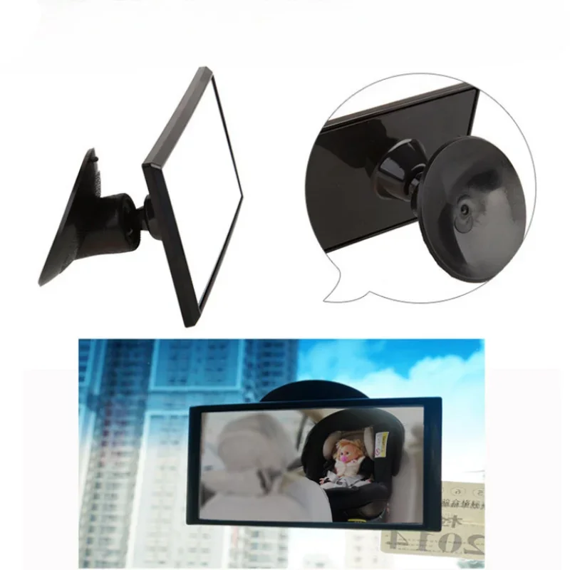Car Suction Cup Rearview Mirror Large Field of View Rearview Mirror Baby Safety Rearview Mirror Blind Spot Rearview Mirror