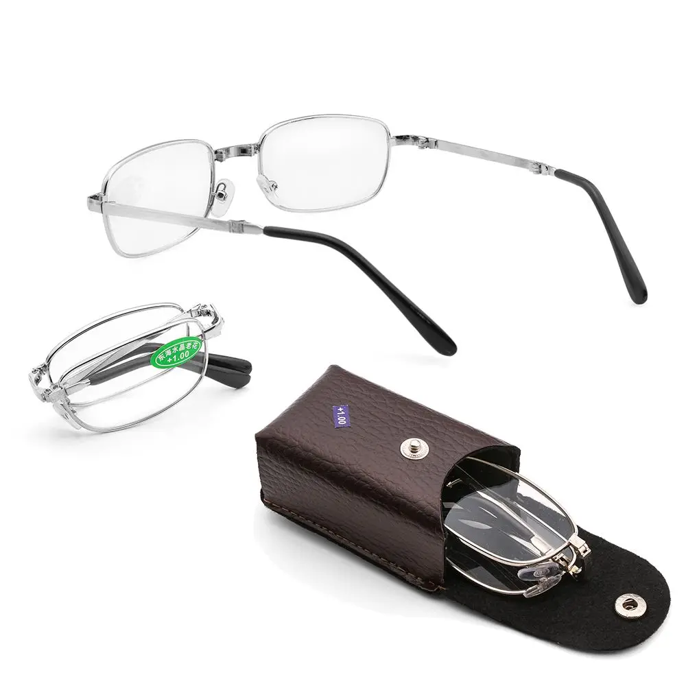 Unisex Folding Reading Glasses with Box Ultra-light Rimless Magnetic Eyeglasses +1.00~+4.0 Diopter Vision Care