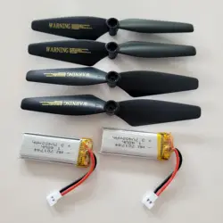 2PCS Battery 3.7V 400mAh and 4PCS Propeller Spare Part Kit for SYMA Z4W Z4 RC Drone Accessory