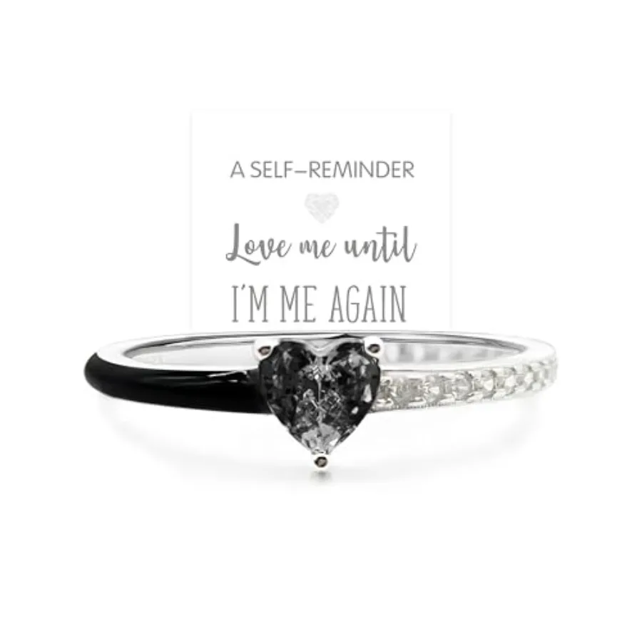 

Love Me Until I'M Me Again Heart-Cut Half Enamel Ring, Heart Self-Love Ring, Jewelry Birthday Gifts for Women, Daughter, Wife,