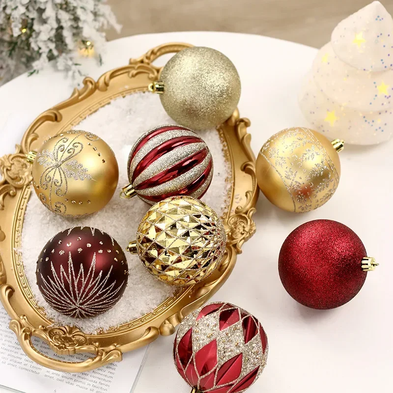 16pcs/set Alien Painted Christmas Balls Xmas Tree Ornaments Hanging Pendants Home Party Decor 2024 New Year Gift Noel Navidad