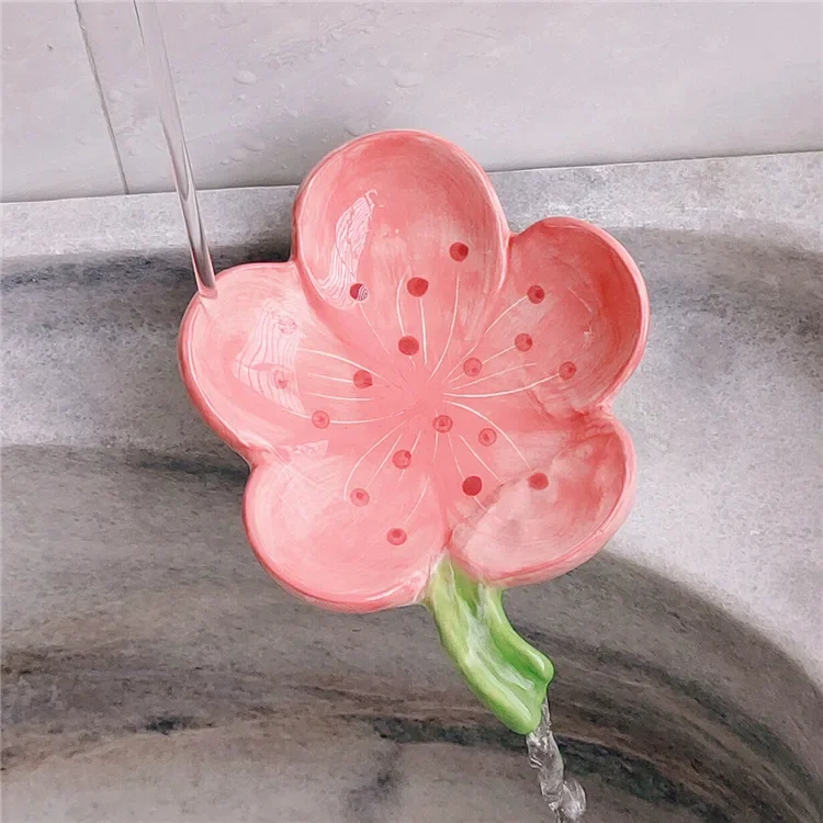 Creative Soap Box Personalized Floral Cute Large Soap Box Bathroom Drainage Storage Box Household Flower Soap Holder