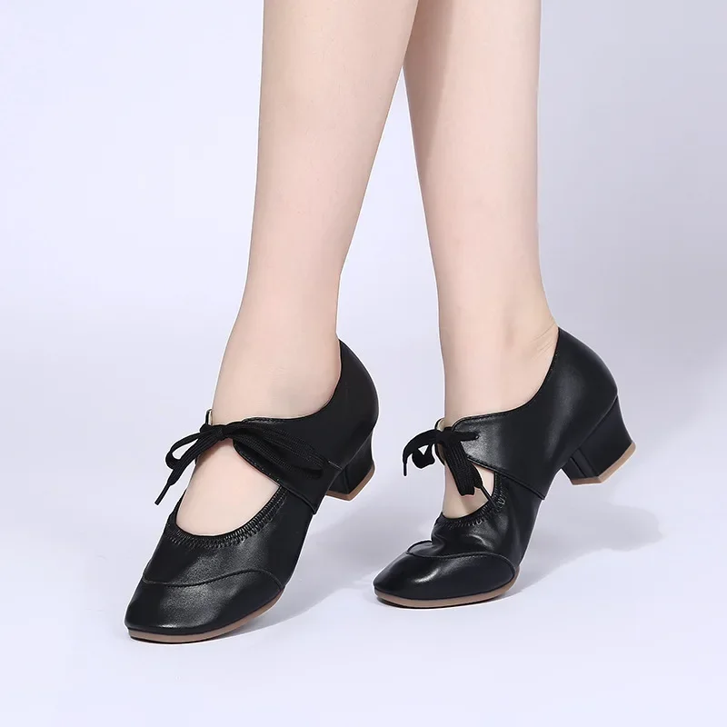 Adult Professional Dance Shoes Women Ballroom Latin Dance Shoes High Heeled Ladies Shoes Square Heel Buty Damskie