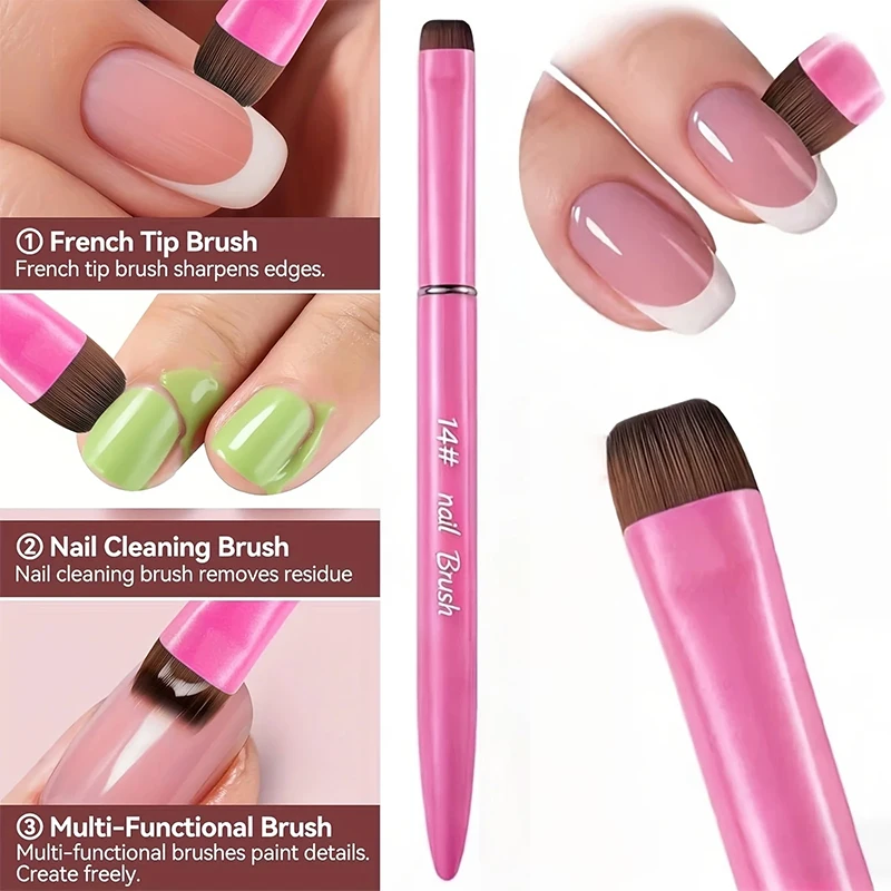 2 Stück 3-in-1 Französische Nagelbürste, mit Multifunktions-Bürstenkopf - Feine Nagelbürste, geeignet für Gel- und Acrylnägel, präzise Reinigung – Detail 7