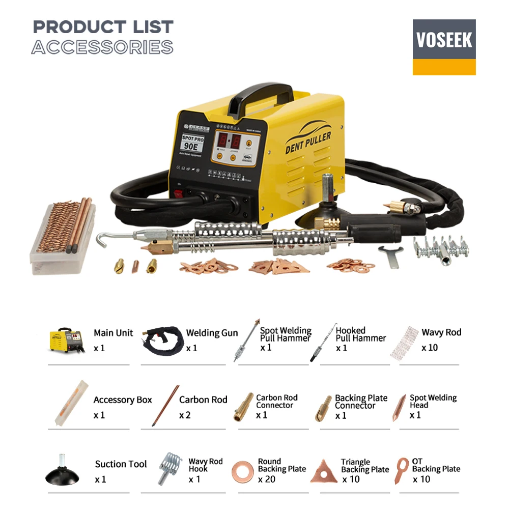 Collision Service Vehicle Spot Welder Dent Removal Steel Car Body Automotive Spot Welding Machine VOSEEK