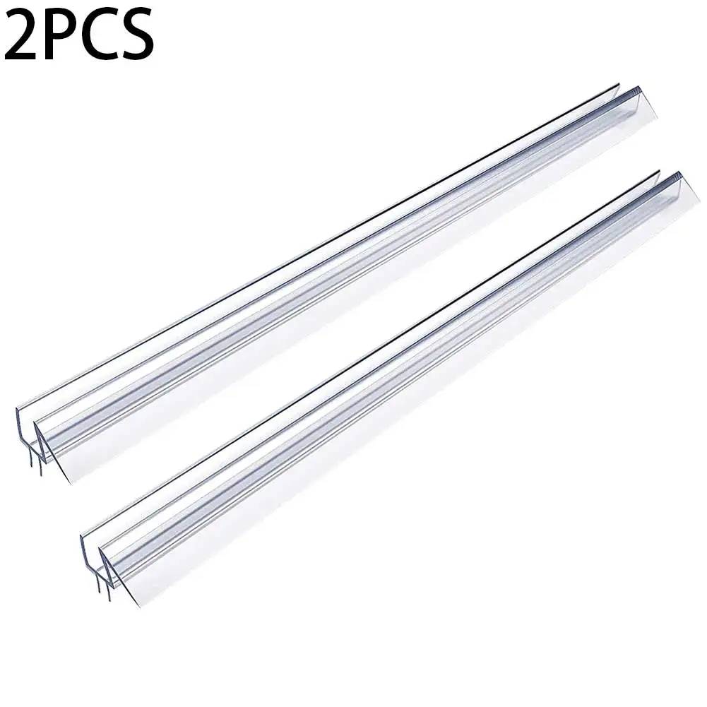 Easy to Install 2 Pack Shower Door Strip 39 Length Snippable for Custom Fit Prevents Water Leakage on 3/8 Glass Doors