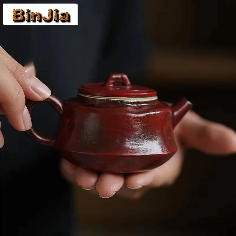 

100 мл ручной работы из боярышника, красный чайник, бытовой фильтр, чайник, винтажный чайник для замачивания, принадлежности для китайской церемонии, украшения