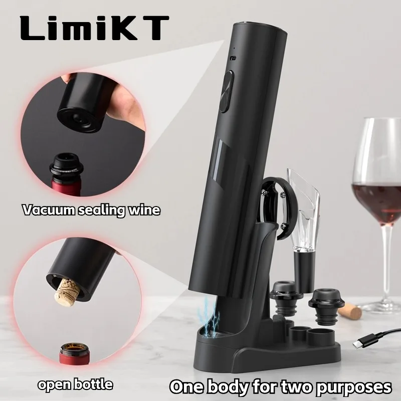 LimiKT Red Wine Electric Bottle Opening And Sealing All-In-One Electric Vacuum Wine Sealer Charging Base Model