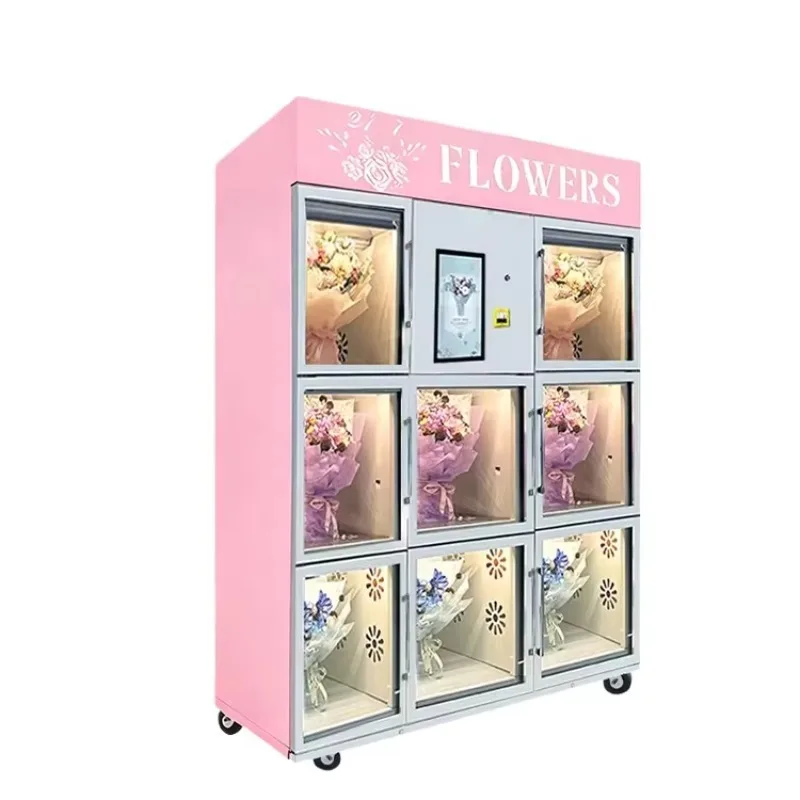 Self-service touch screen bouquet cabinet outdoor automatic flower shop flower bouquet vending machine