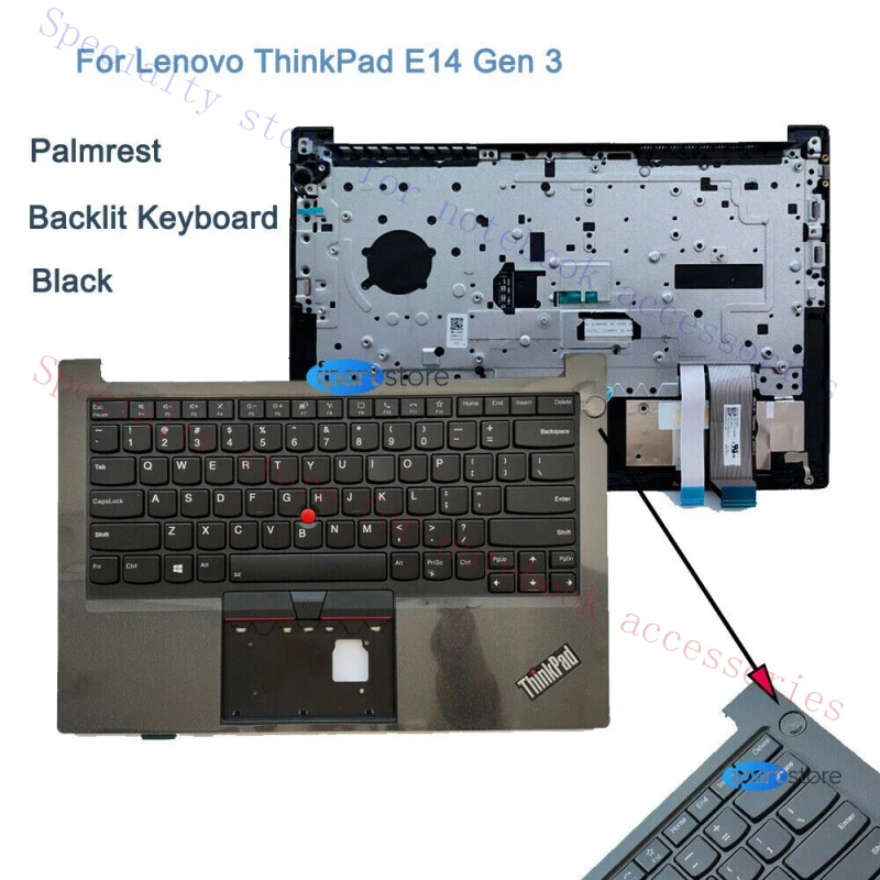 A+  New For Lenovo Thinkpad E14 Gen 3 20Y7 20YE 20YD 20TF Palmrest Backlit Keyboard