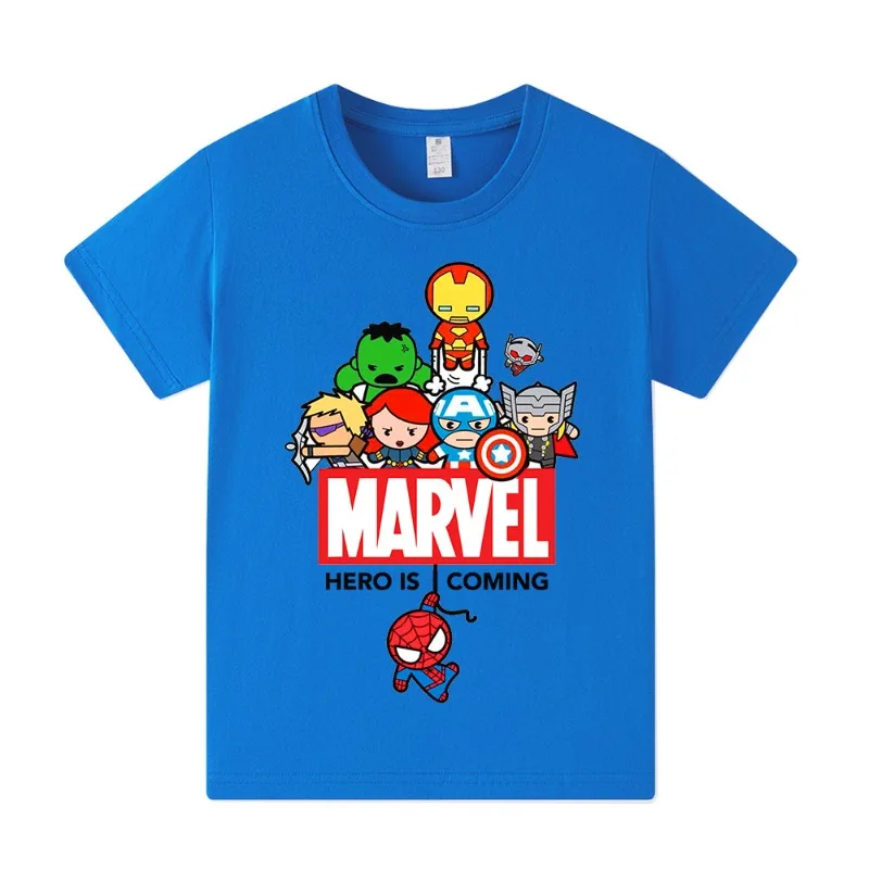 Camiseta de los Vengadores de Marvel para niños, camiseta informal de algodón para adultos y niños, camisetas a juego para la familia de superhéroes para niños y niñas, Iron Man