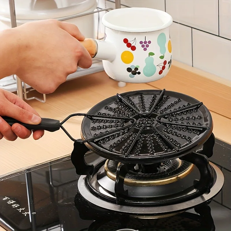 Heat Diffuser Plate for Gas Stove Enamel Anti Scorch Cooktop Protector Milk Pot Conduction Pad