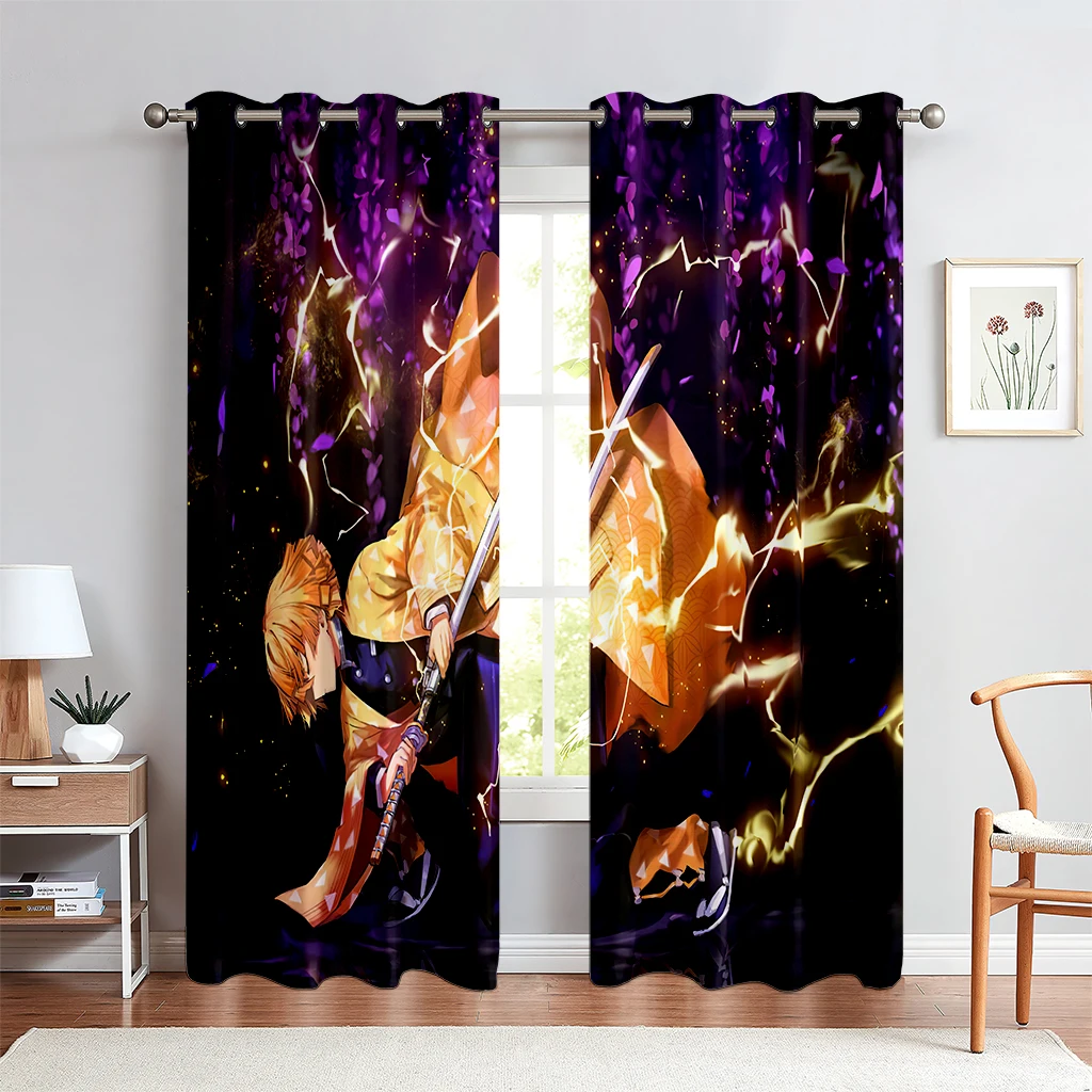 Children's Favorite Cartoon Anime Characters Curtains, 2 Panel, Boys, Girls Room, Bedroom, Living Room, Den, Window Decoration