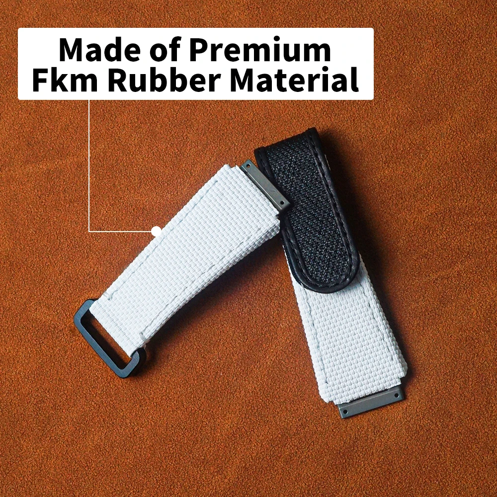 FKM Rubber Watch Straps Customized For Richard RM030/RM35 - 01/RM055 Watch with Velcro design Screw Down Connection