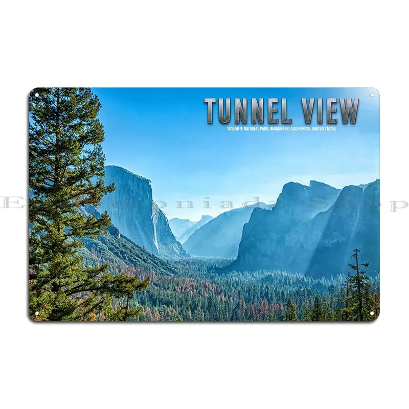 Tunnel View Yosemite Park Metal Plaque Pub Mural Home Designing Custom Create Tin Sign Poster